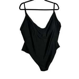 NWT J.Crew Black Scoopneck One Piece Swimsuit Bathing Suit Plus Size 24